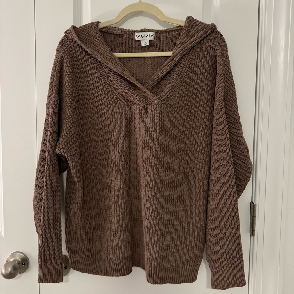 Ava and Viv by Target plus size chenille pullover hooded sweater